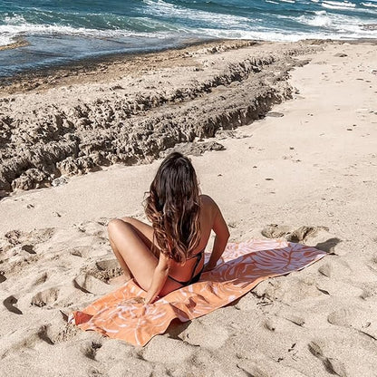 Eunzel 2 Pack Microfiber Beach Towel, Quick Dry Travel Towel Large Sand Free Towel for Beach, Camping, Swim Pool, Gym, Sports& Yoga 71"x32", Palm