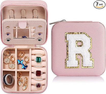 Parima Bridal Shower Gifts for Women, Bridesmaid Proposal Gifts | Wedding Travel Essentials - Small Jewelry Box & Travel Case - Letter S, Pink