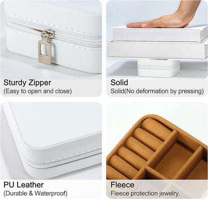 Parima Christmas Stocking Stuffers Gifts Birthday Gift for Teenage Girls Women - 21st, 30th, 40th, 50th, 60th, 70th Birthday Gifts - Personalized Initial Jewelry Box - Travel Case - Letter S, White