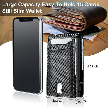 furid Card Wallet For Men Slim: Smart Wallet - Rfid Minimalist Front Pocket with ID Window Pop Up Wallet Gift For Male