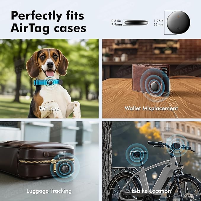 Air Tracker Tags-4 Pack for Android with Case- Bluetooth Tracker Item Finder for Key, Wallet - Works with Google Find Hub, IP66 Waterproof, Smart Tag for Android & Samsung Phones White & Black