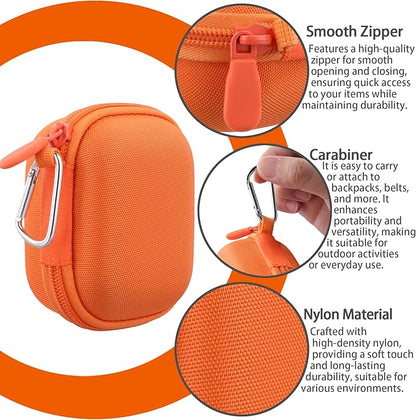 co2CREA Hard Case for Beats Powerbeats Pro 2 with Carabiner Clip, Shockproof Earbuds Storage Box – Protective Travel Cover for Powerbeats Pro 2 Wireless Bluetooth Earbuds (Electric Orange Case)