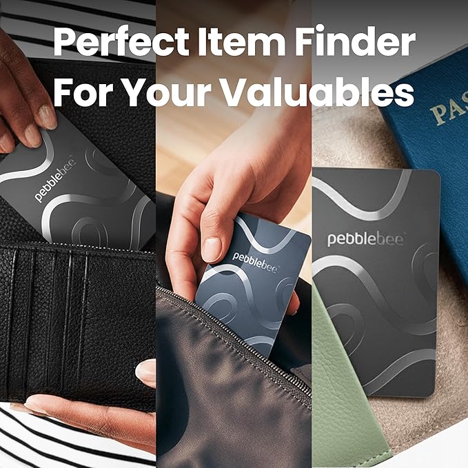 Pebblebee Card 5 | Rechargeable Bluetooth Wallet Tracker Card | Thin Eco-Friendly Alternative Tracking Card to Air Tag & Android Tracker | 18-Month Battery | Inbuilt Link Scan-to-Return & Phone Finder