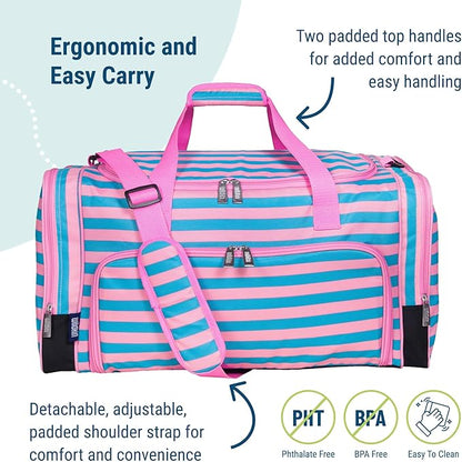 Wildkin Kids Weekender Duffel Bag – Carry-On Size for School, Travel, & Sleepovers