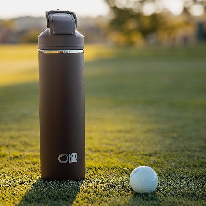 OISIZ Insulated Water Bottle 24 oz with 2 in 1 Spout and Straw Lid,One Click Safety Lock,100% Leakproof,Keep Cold 24H,Vacuum Stainless Steel Water Bottle for School,Travel and Sports,Dishwasher Safe