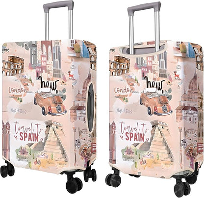 Travel Luggage Cover Suitcase Protector Fits 18-32 Inch Wheel Covers PatternedTravel Related Items Flower Luggage Protector Elastic M