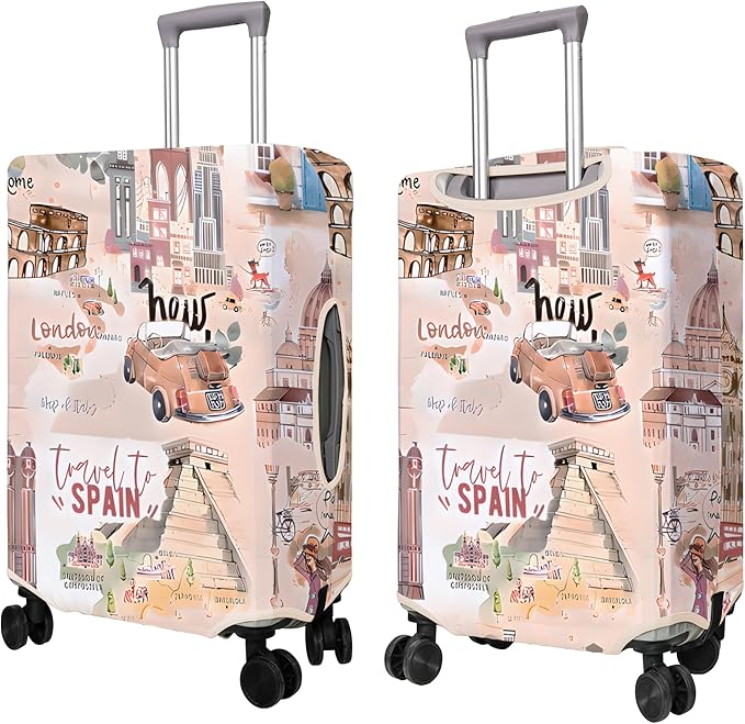 Travel Luggage Cover Suitcase Protector Fits 18-32 Inch Wheel Covers PatternedTravel Related Items Flower Luggage Protector Elastic XL
