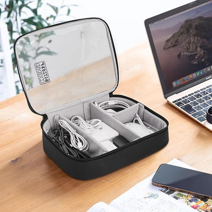 AKOZLIN Padded 3pcs/set Travel Organizer Office Cord Cable Electronics Accessories Bag Electrical Cord Management Case