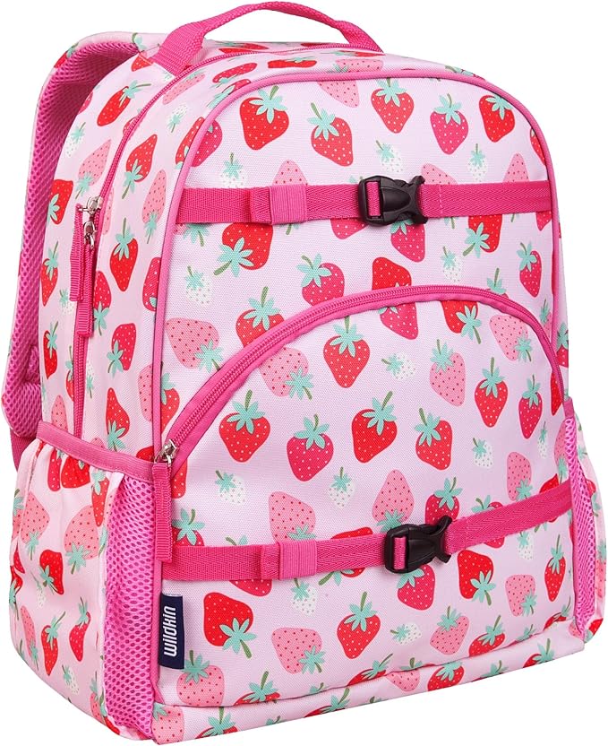 Wildkin ECO rPET 17-inch Large Backpack – Sustainable, Padded, Adjustable – Strawberry Patch