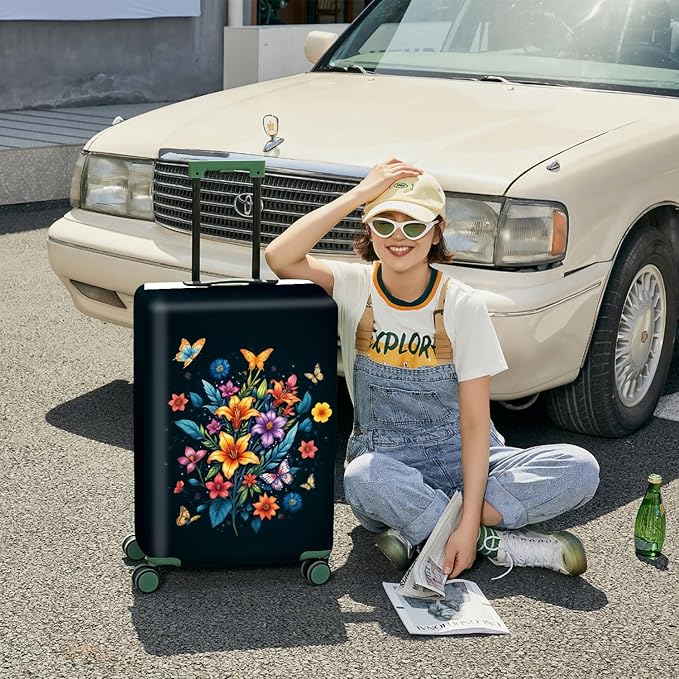 ANNA QUEEN Travel Luggage Cover Suitcase Protector Suitcase Cover Anti-Scratch,Stretchable Bag Cover Washable Durable Polyester