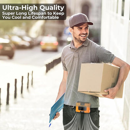 Portable Waist Fan, 20000mAh Battery Operated, Clip On Belt & Rechargeable, 10 Speeds 16000RPM Strong Airflow, Max 40H Working Time, Personal Shirt Fan for Outdoor Jobsite Camping Travel