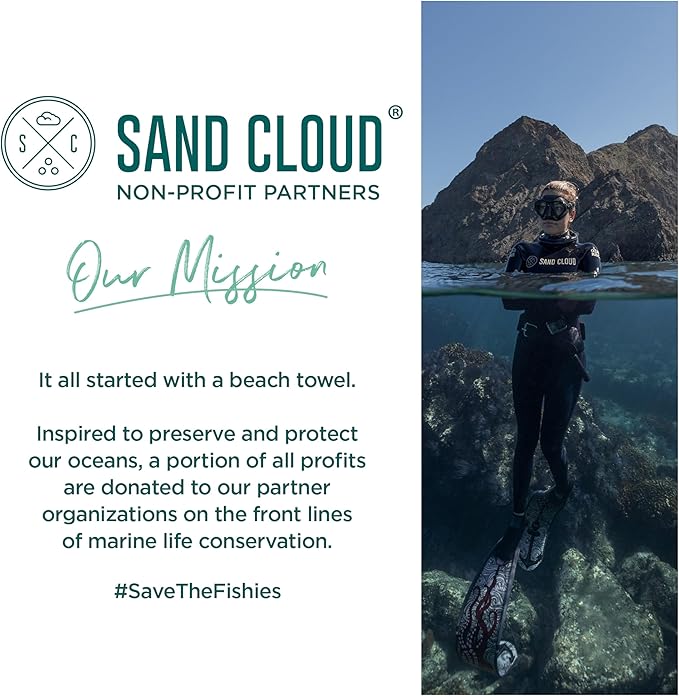 Sand Cloud Turkish Beach Towel - Sand Free - 100% Organic Turkish Cotton Yarn - Quick Dry Towel for Beach, Picnic Blanket or Throw - As Seen on Shark Tank - Tie Dye (Black Acid Wash)