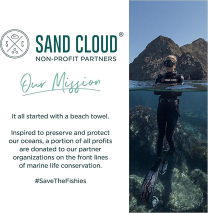 Sand Cloud Turkish Beach Towel - Sand Free - 100% Organic Turkish Cotton Yarn - Quick Dry Towel for Beach, Picnic Blanket or Throw - As Seen on Shark Tank - Tie Dye (Black Acid Wash)