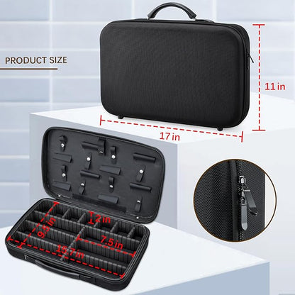 Barber Clippers Case for Travel, 17-inch X-Large Hair Cutting Supplies Bag for Groomer, Trimmer Razor Storage Case for Men, Pet Grooming Kits Organizer for Ufree/for Wahl/for Andis - Black