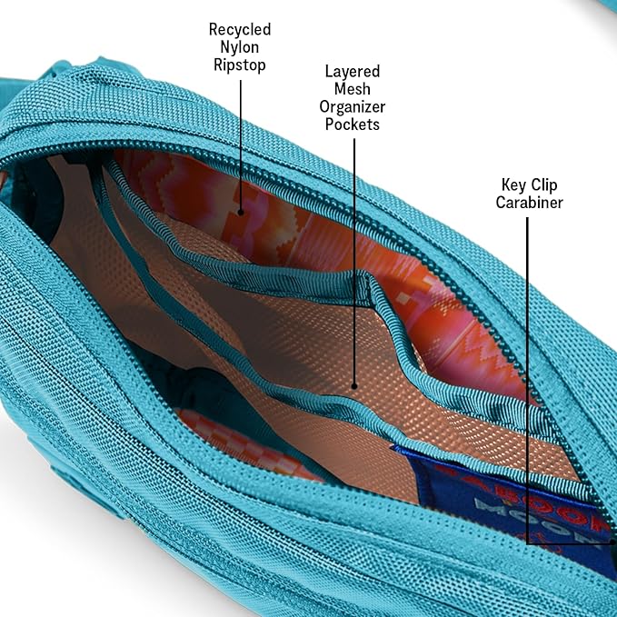 Baboon to the Moon Fanny Pack - Trendy, Compact, Water-Repellent Waist Bag in Multiple Colors and Sizes for Men and Women (Bluebell, Mini (1.5L))