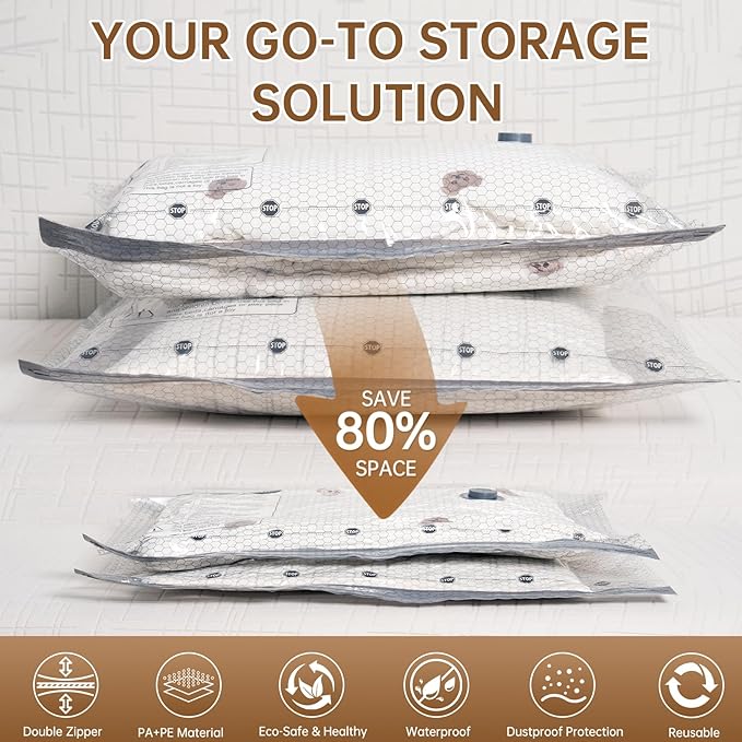 Vacuum Bags for Travel with Wireless Rechargeable Pump, 18 Pack Carry-on Size Compression Packing Seal Bags for Luggage and Suitcase, Space Saver Vacuum Storage Bags for Clothes and Clothing Travel