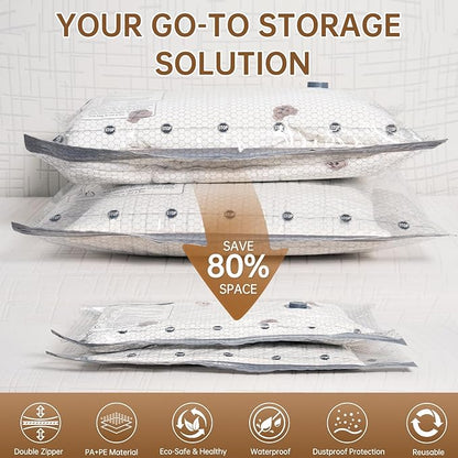 Vacuum Bags for Travel with Wireless Rechargeable Pump, 18 Pack Carry-on Size Compression Packing Seal Bags for Luggage and Suitcase, Space Saver Vacuum Storage Bags for Clothes and Clothing Travel