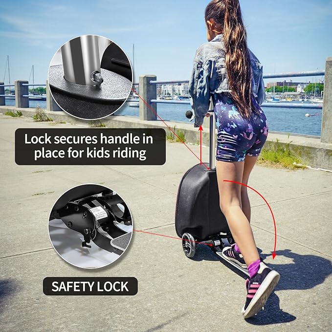 ALVOD Scooter Suitcase for Kids Ages 6-12 Kids' Luggage