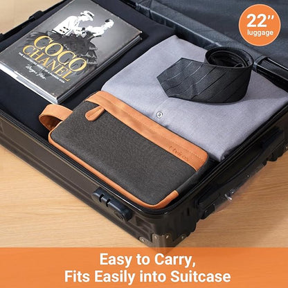 Elviros Hanging Travel Toiletry Bag Gift for Men，Mens Toiletries Bag Gifts Set Shaving Dopp Kit Water-resistant Bathroom Toiletries Organizer PU Leather Cosmetic Bags 2 Pack