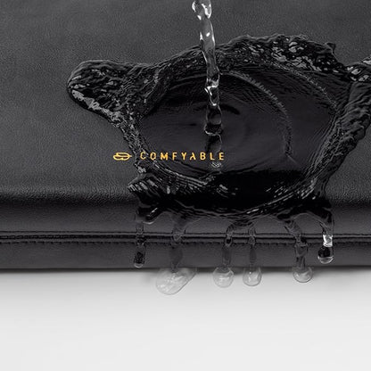 Comfyable Electronic Organizer Travel Case, Cord Storage Bag for Tech Accessories, Water-resistant Cable Organizer, Premium Leather Pouch for Charger, Phone, Cable, Mouse, Power Bank, Black