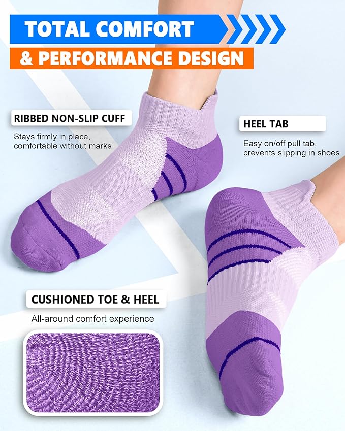 5 Pairs Copper Compression Socks for Women & Men - Ankle Plantar Fasciitis Arch Support Running Socks for Athletic
