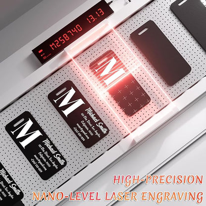 4 PCS Personalized Luggage Tags for Suitcase, Custom Engraved Aluminum Luggage Tags with Your Personalized Text Logo, Metal Name Tags with Steel Loop for Bag, Suitcase, Backpack (Purple, Small)