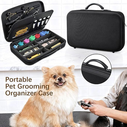 Barber Clippers Case for Travel, 17-inch X-Large Hair Cutting Supplies Bag for Groomer, Trimmer Razor Storage Case for Men, Pet Grooming Kits Organizer for Ufree/for Wahl/for Andis - Black