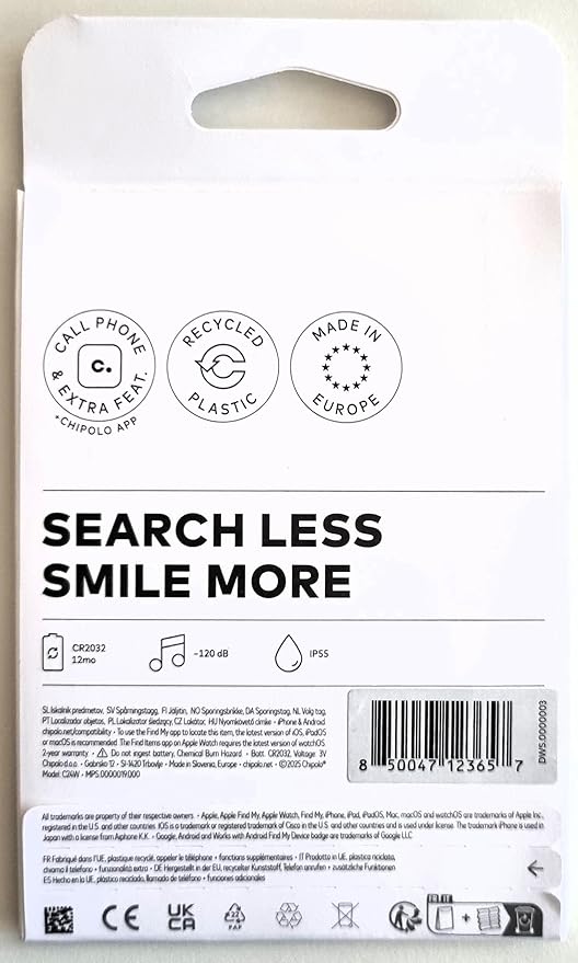 Chipolo POP Tracker Tag - Colorful, Compatible, Loud Bluetooth Tracker with Call Your Phone & Out of Range Alert, Works with Apple Find My or Google's Find My Device - Red