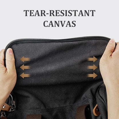 Gonex Canvas Duffle Bag for Travel 60L Expandable Duffel Weekend Overnight Bag men (Dark Gray)