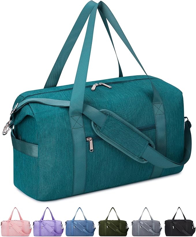 Narwey For Spirit Airlines Personal Item Bag 18x14x8 Travel Duffel Bag Carry on Bag Underseat for Airplane with Wet Pocket Small Gym Bag Weekender Overnight for Women and Men (Teal)