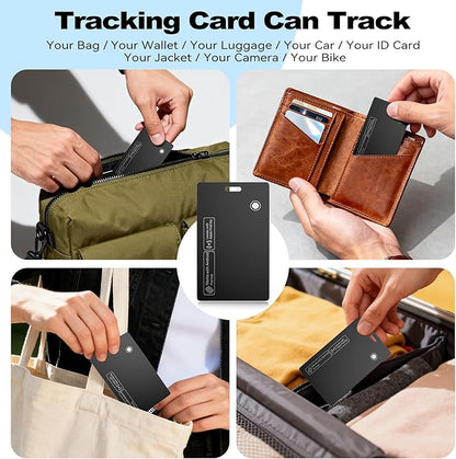 [2025 New] 2 Pack Dual Platform Rechargeable Air Tags Wallet Tracker Card, Dual System Smart Card, Compatible with Apple Find My & Google's Find Hub, Item Locator, Credit Card Size Tracker