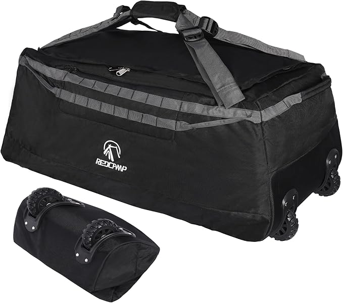 REDCAMP 85L/120L/140L Foldable Duffle Bag with Wheels, Large Travel Duffel Bag