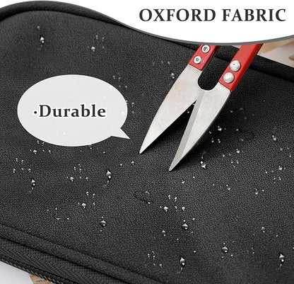 COSHAYSOO Small TECH Pouch Electronics Organizer Travel Bag Chenille Letter Case Personalized Women Graduation Gift for Her, Cord Charger Cable Traveling Accessory Airplane Cruise Essentials Black