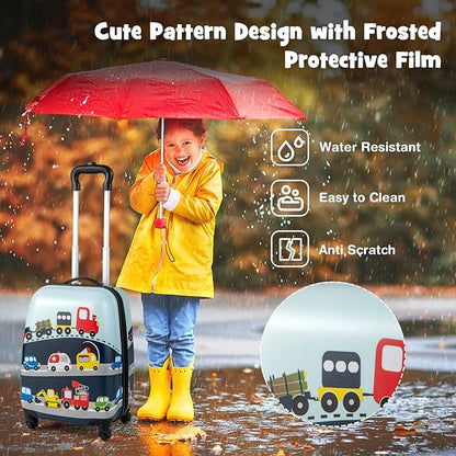 Goplus 2PC Kids Luggage, 12" & 16" Kids Carry On Luggage Set with 4 Spinner Wheels, Lightweight Rolling Spinner Suitcase for Children Toddlers Boys and Girls Travel