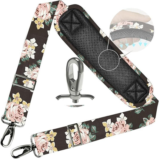 ZINZ Shoulder Strap 78" Universal Handbag Strap with Ultra-thick Fixed Padded and Dual Balanced Adjustable Buckles Shoulder Crossbody Strap for Briefcase Messenger Bag Laptop bag Luggage，Black rose
