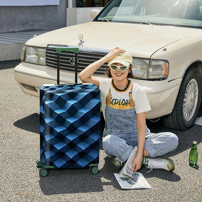 ANNA QUEEN Blue Travel Luggage Cover Suitcase Protector Suitcase Cover Anti-Scratch,Stretchable Fit for 18-32Inch Luggage,Travel Bag Cover Washable XL(fits 29-32Inch suitcase)