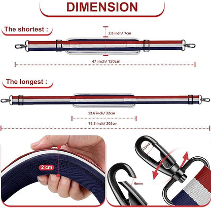 ZINZ 79.5" Universal Strap with Ultra-Thick Fixed Breathable Pad - Adjustable Heavy-Duty Shoulder Strap for Laptop, Crossbody, Luggage, Gym, Camera Bag and More - TW01B05