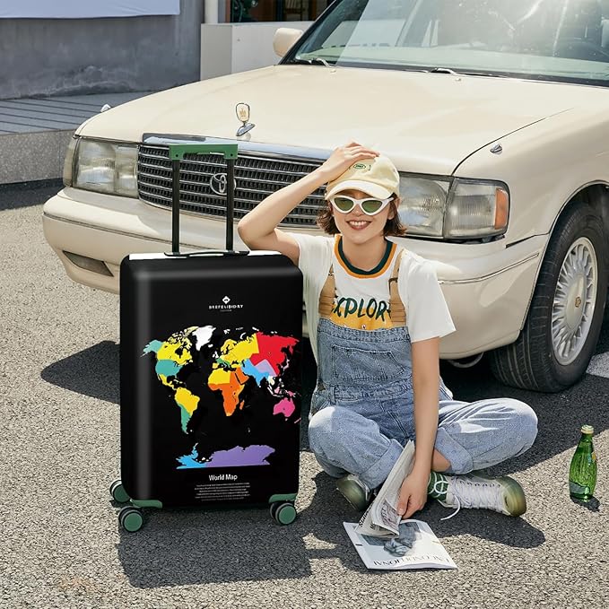 ANNA QUEEN Travel Luggage Cover Suitcase Protector Suitcase Cover Anti-Scratch,Stretchable Bag Cover Washable Durable Polyester with Elastic Hem with Zipper Closure