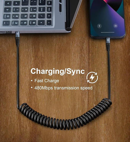 KIYODA USB C to USB C Cable [3FT+6FT], 2Pack Coiled USB C Charger Cable for Car, Type C Fast Charging Cable Compatible with iPhone 17/16/ 15/Plus/Pro/Pro Max/MacBook Pro 2020/Samsung Galaxy S23