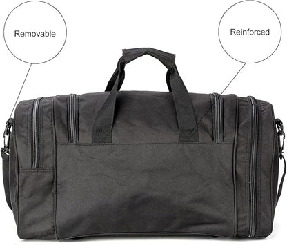 Military Tactical Outdoor Gym Bag Small Duffel Bag with Shoes Compartment for Sports Travel Camping Hunting (A-Black)