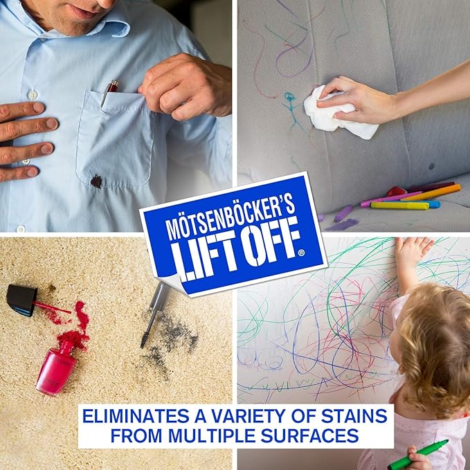 Motsenbocker's Lift Off 41001 Pen, Ink & Marker Stain Remover – Removes Nail Polish, Makeup, and Dyes From Walls, Countertops, Tile, and More, Pre-Wash Laundry Treatment – 1 Gallon