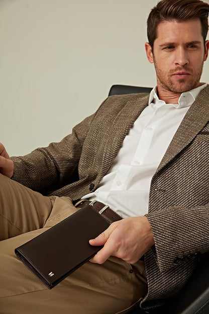 Passport Holder Travel Wallet for Men & Women, RFID Handcrafted Full Grain Leather Cover, 12 Card Slots & 4 Compartments, Gift Box & Pouch, Brown