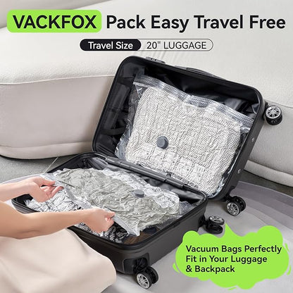 Vacuum Bags for Travel with USB and TYPE C Pump, 15 Pack Carry-on Size Compression Packing Bags for Luggage and Suitcase, Space Saver for Clothes and Clothing Travel（Green）