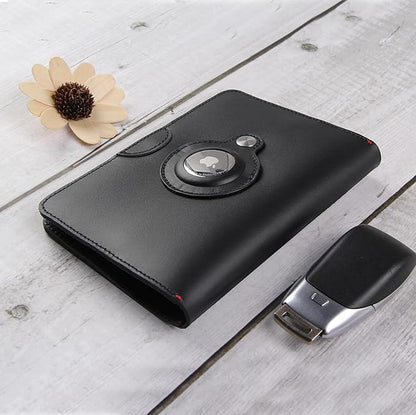 Leather Passport Holder for Travel - Passport Wallets with AirTag Slot, 5 Card Slots & Secure Button Closure, Durable Passport Cover for Men & Women - Crazy Horse Leather(5.9'' x 4.13'')