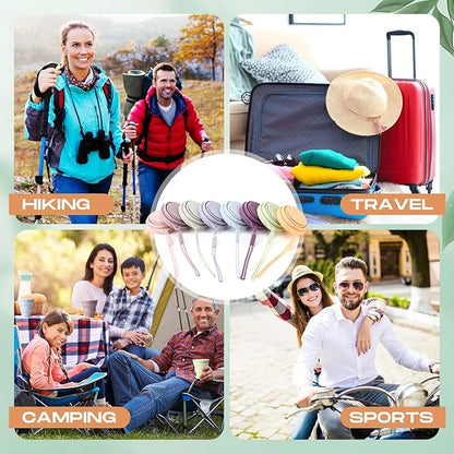 8 Pcs Silicone Collapsible Travel Cup Foldable 7 oz Camping Cups with Lids, Reusable Expandable Portable Drinking Mugs for Outdoor Hiking Camping and Travel(Macaron Colors)