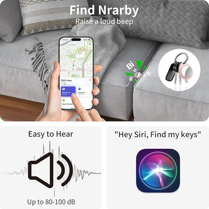 Air Tracker Tags-3 Pack Pink, 5.3 Bluetooth Tracker Work with Apple Find My (iOS Only), 100dB Sound, Smart Tag with Keychain/Lanyard, Item Finder for Luggage/Key/Suitcase, Replaceable Battery.