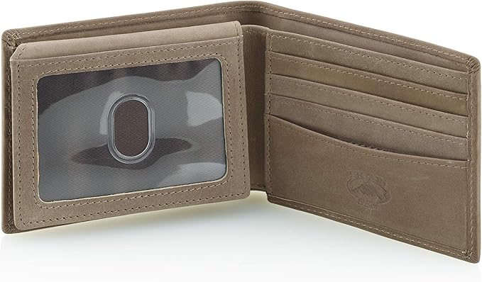 Stealth Mode Leather Bifold Wallet for Men With ID Window and RFID Blocking