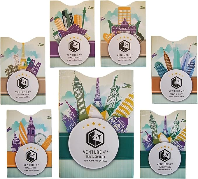 VENTURE 4TH Slim Minimalist Design RFID Money Belt with RFID Blocking Sleeves, for Men and Women – Ideal for Keeping Your Cash, Credit Card, Passport, Phone Secure When Traveling - Silver