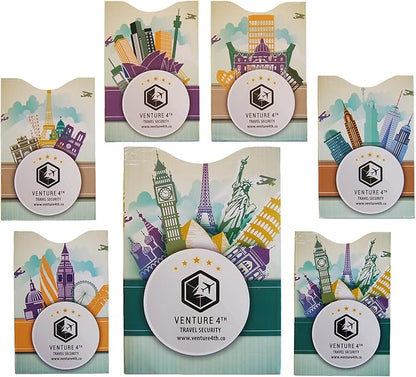 VENTURE 4TH Slim Minimalist Design RFID Money Belt with RFID Blocking Sleeves, for Men and Women – Ideal for Keeping Your Cash, Credit Card, Passport, Phone Secure When Traveling - Silver