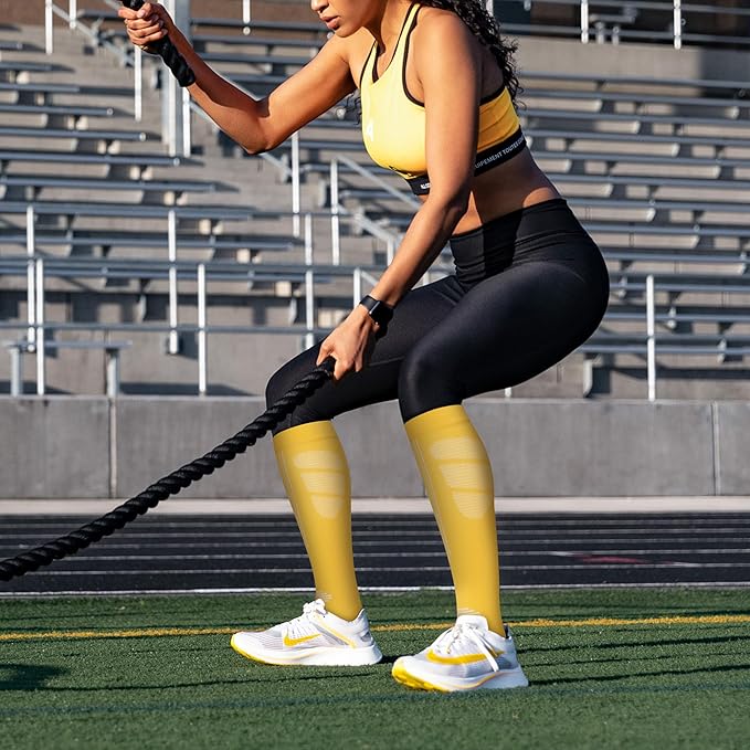 fenglaoda Compression Socks Women Men 6 Pairs, Knee High Best Support Circulation Socks for Running, Travel, Flight, Nurse